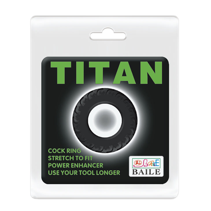 Baille - BI-210146 - Titan SIlicone Cockring Black Lenght 3,9 cm dia 1 cm