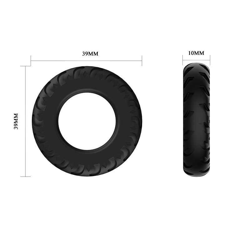 Baille - BI-210146 - Titan SIlicone Cockring Black Lenght 3,9 cm dia 1 cm