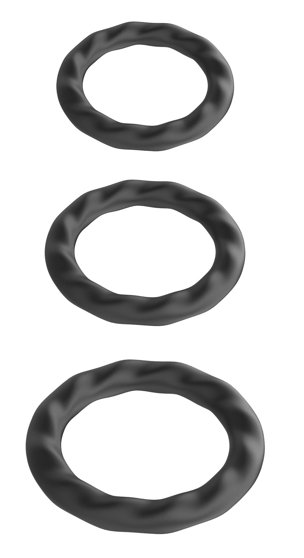 Power Escorts - BR186 - Ribbed Cockring - 3 Pack Cockring Set