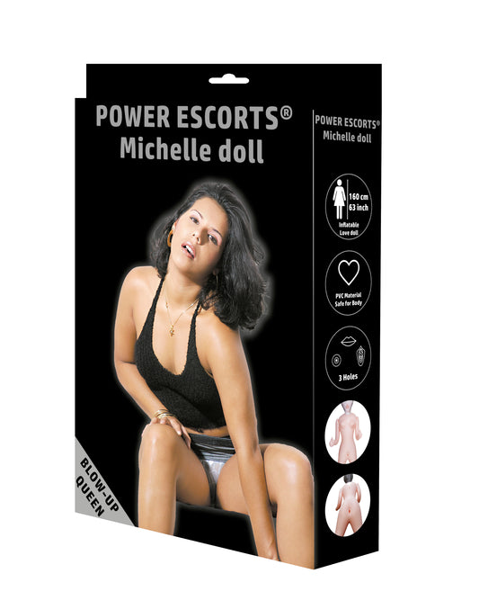 Power Escorts BR200 Michelle Blow Up Doll - Inflatable doll with Holes - 150CM - Colour Box