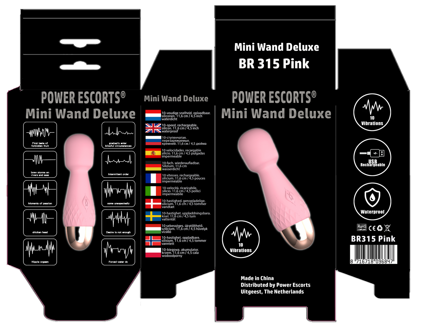 Power Escorts Mini Wand Massager De Luxe Roze - 11,6 Cm Silicone