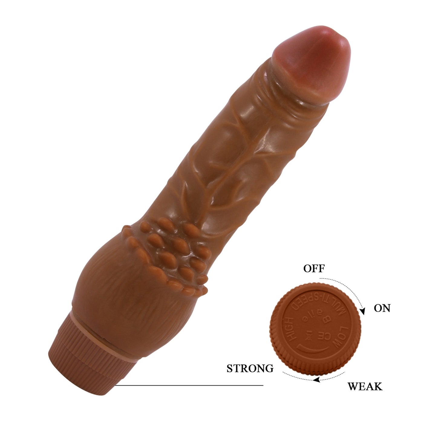 BAILE - Barbara Brown Realistic Vibrator - Vibrating Soft Skin 19,5 cm 7.6 Inch - BW-001001R-1