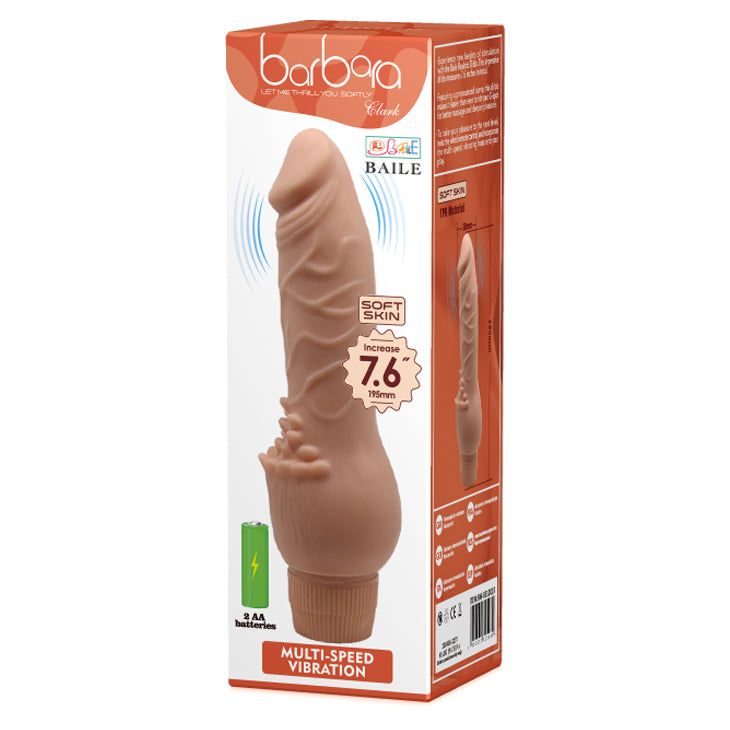 BAILE - Barbara Realistic Vibrator - Vibrating Soft Skin 19,5 cm 7.6 Inch