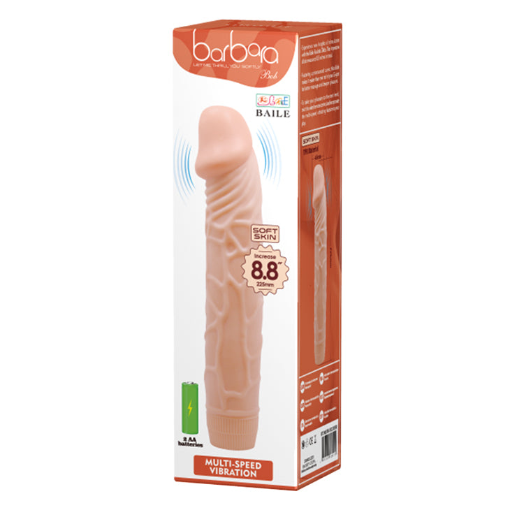 Baile - Barabara Realistic Vibrator Soft Skin - 22,5 Cm 8.8 Inch Dia 4,5 Cm