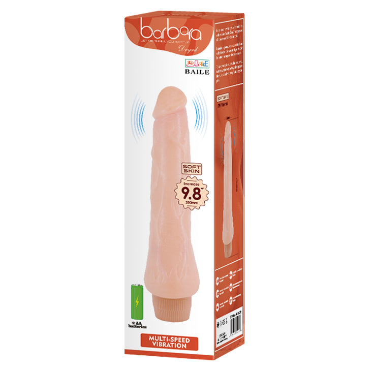 Baile - Barbara Realistic Soft Skin VIbrator  Extra Long 25 Cm 9.8 Inch