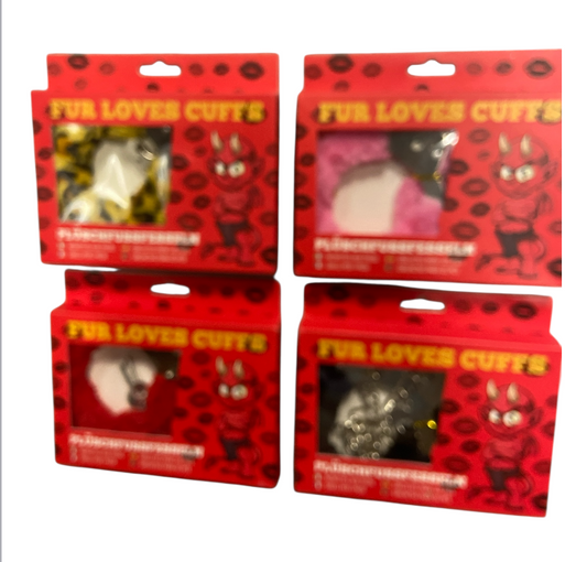 Furry Cuffs Mix Box  total 24 Pcs  4 Colours Extra Heavy - Extra Long Chain