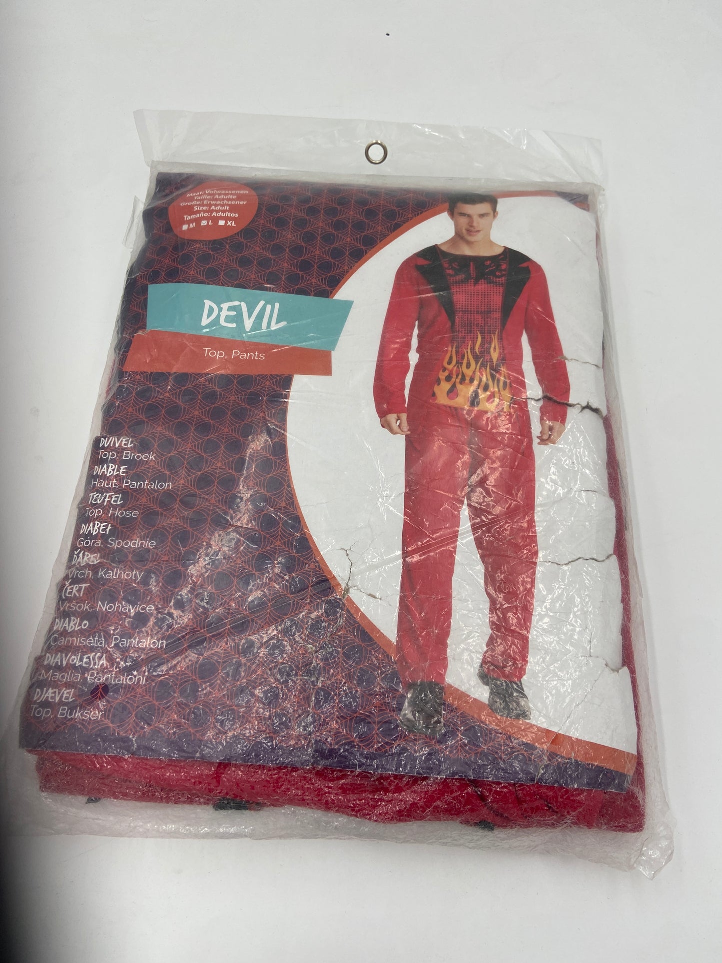 Extra Kinky Duivel Kostuum – Rood Topje met Vlammen & Bijpassende Broek (M / L / XL)