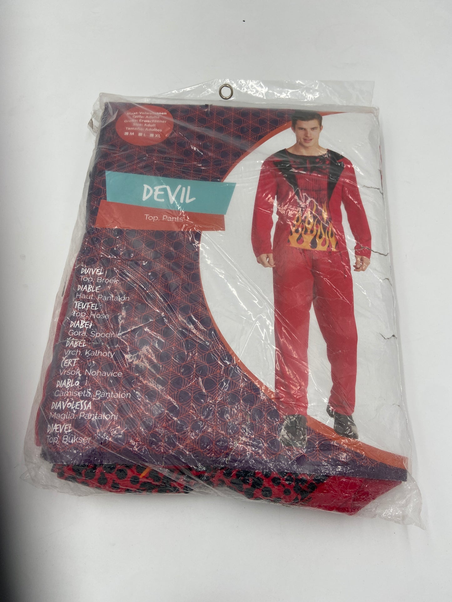 Extra Kinky Duivel Kostuum – Rood Topje met Vlammen & Bijpassende Broek (M / L / XL)