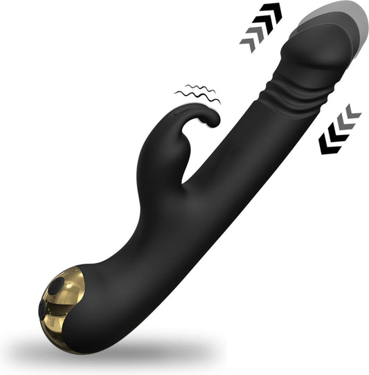 Thrusting Rabbit Vibrator – 9 Stootstanden, Dubbele Stimulatie & Oplaadbaar