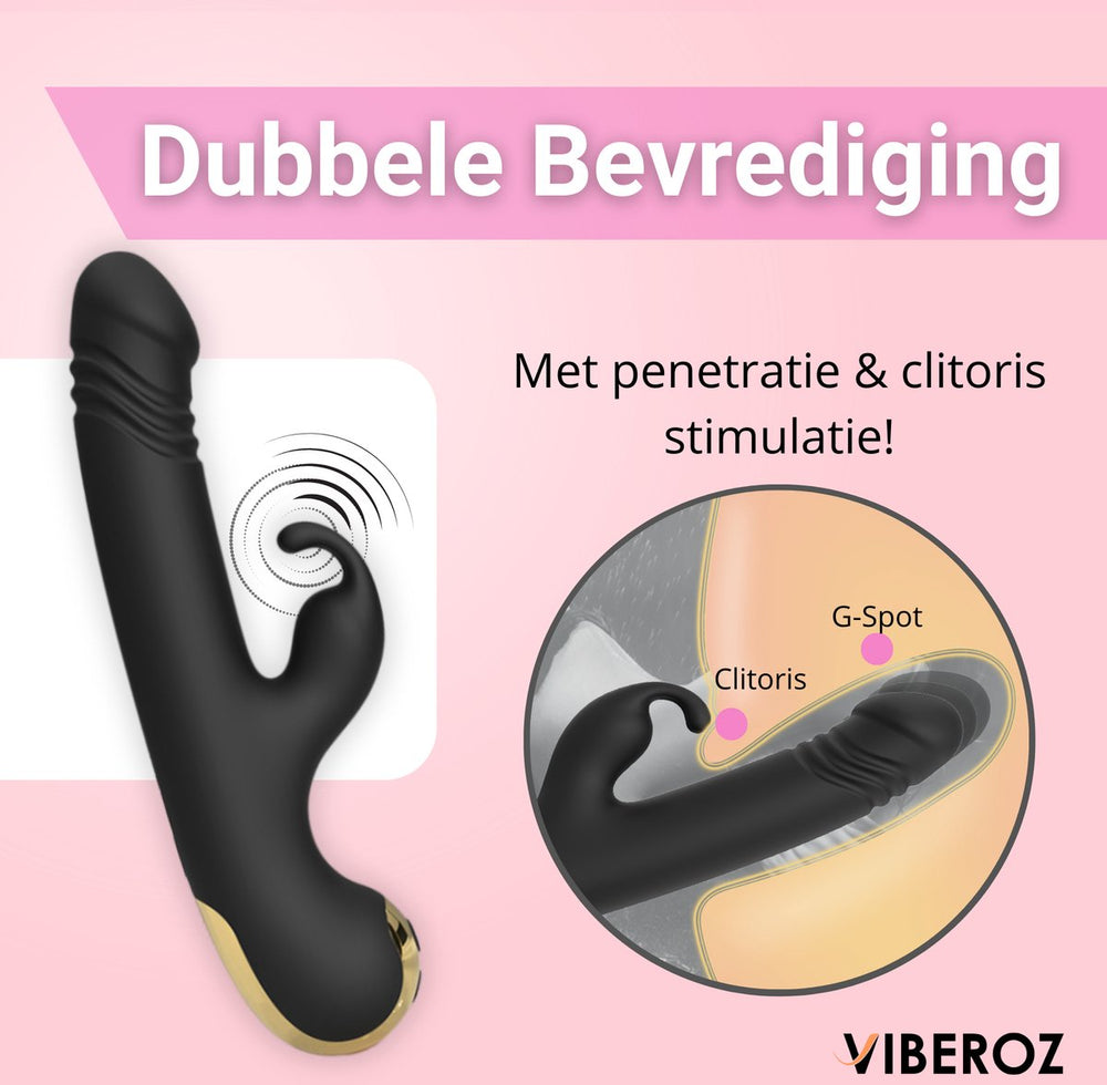 Thrusting Rabbit Vibrator – 9 Stootstanden, Dubbele Stimulatie & Oplaadbaar