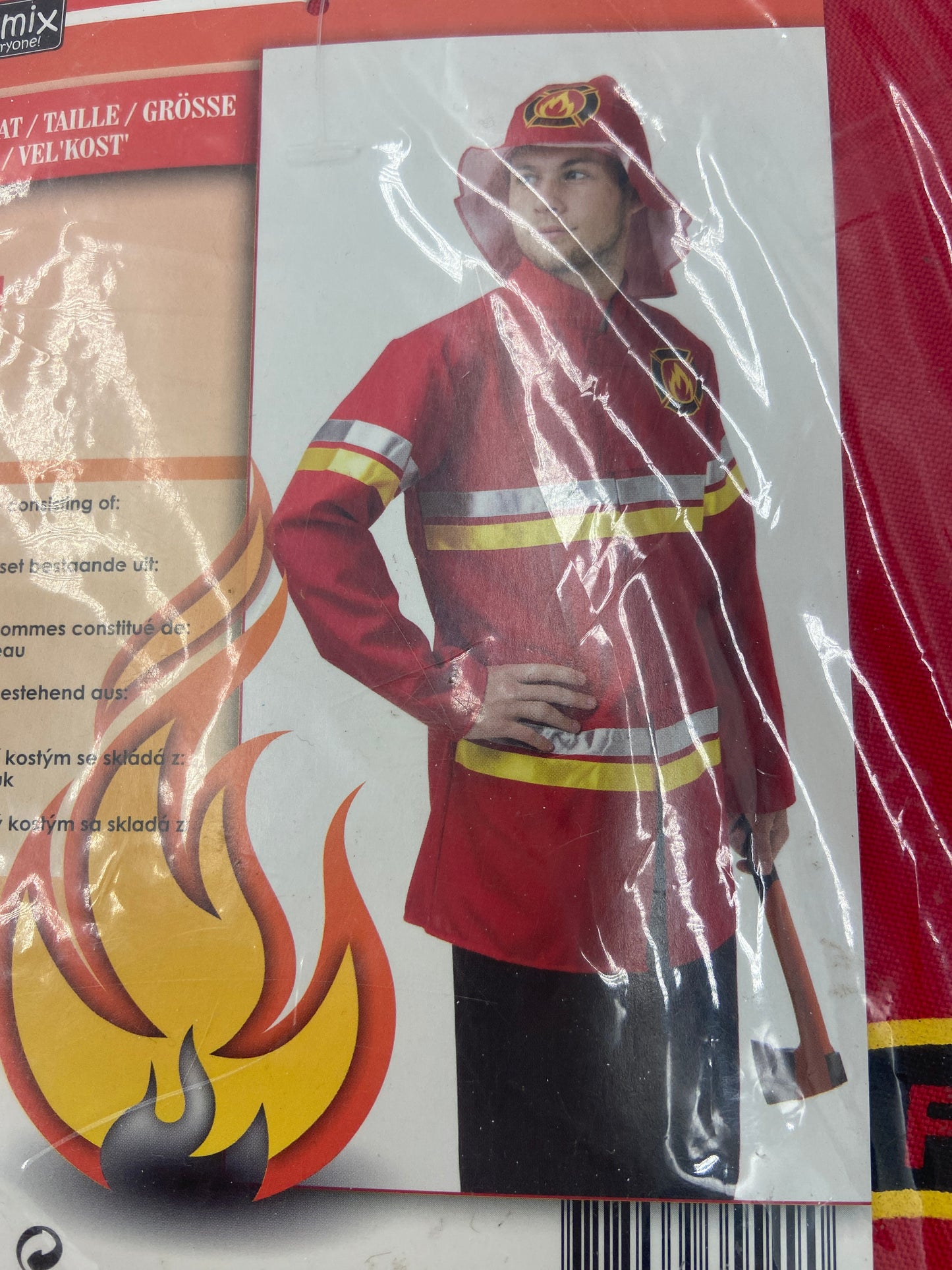 Kinky Brandweerman Verkleedset – Rode Jas met Brandweerprint & Soft Design Helm