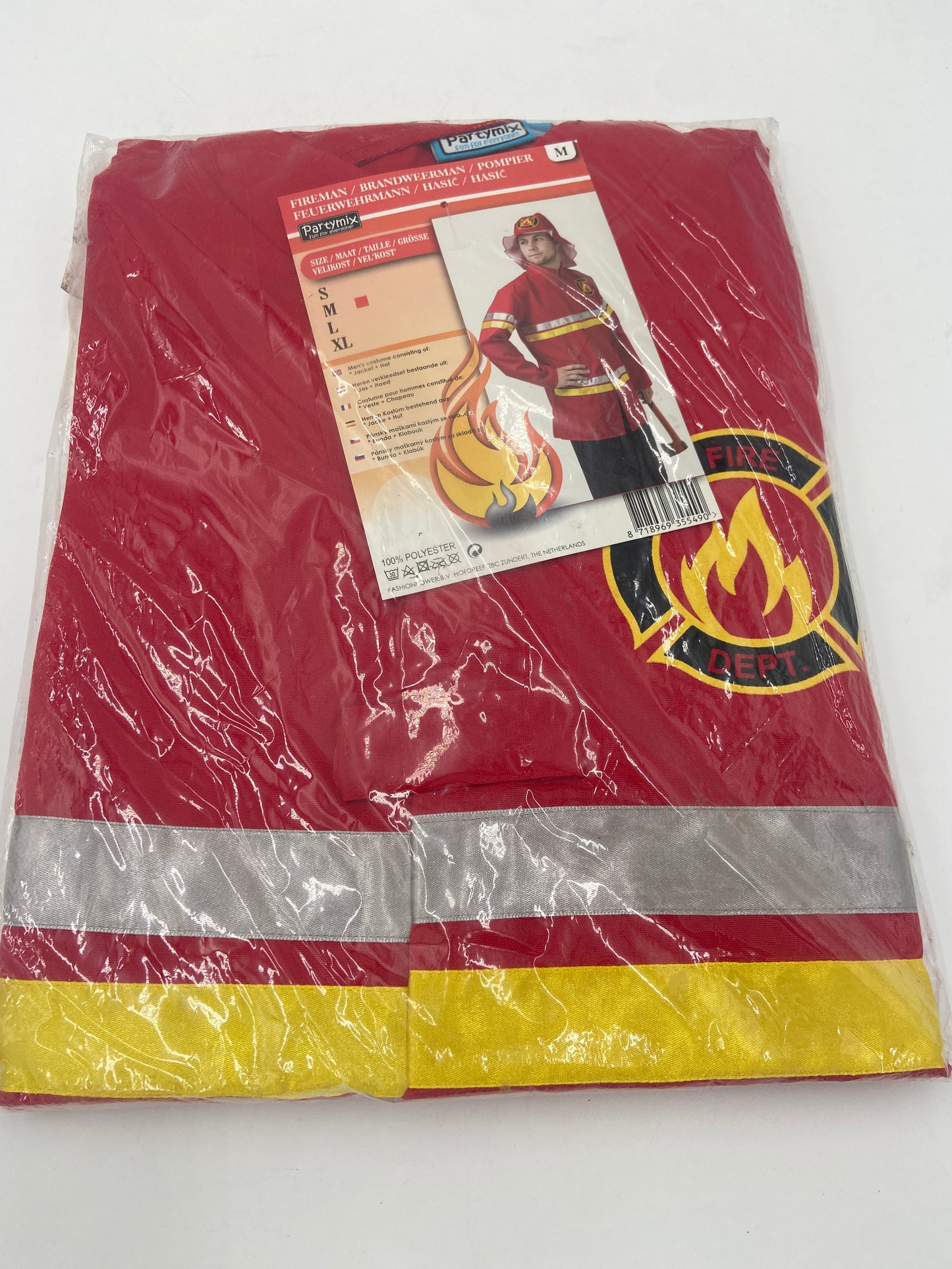 Kinky Brandweerman Verkleedset – Rode Jas met Brandweerprint & Soft Design Helm