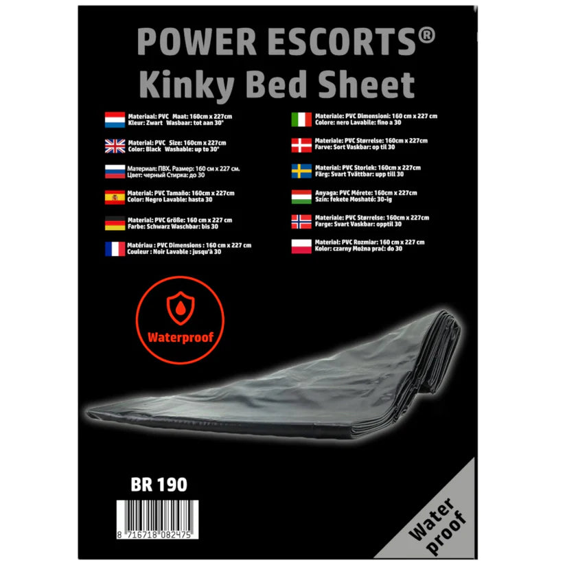 Power Escorts - BR190 - Kinky Bed Sheet - Donkerbruin & Zwart