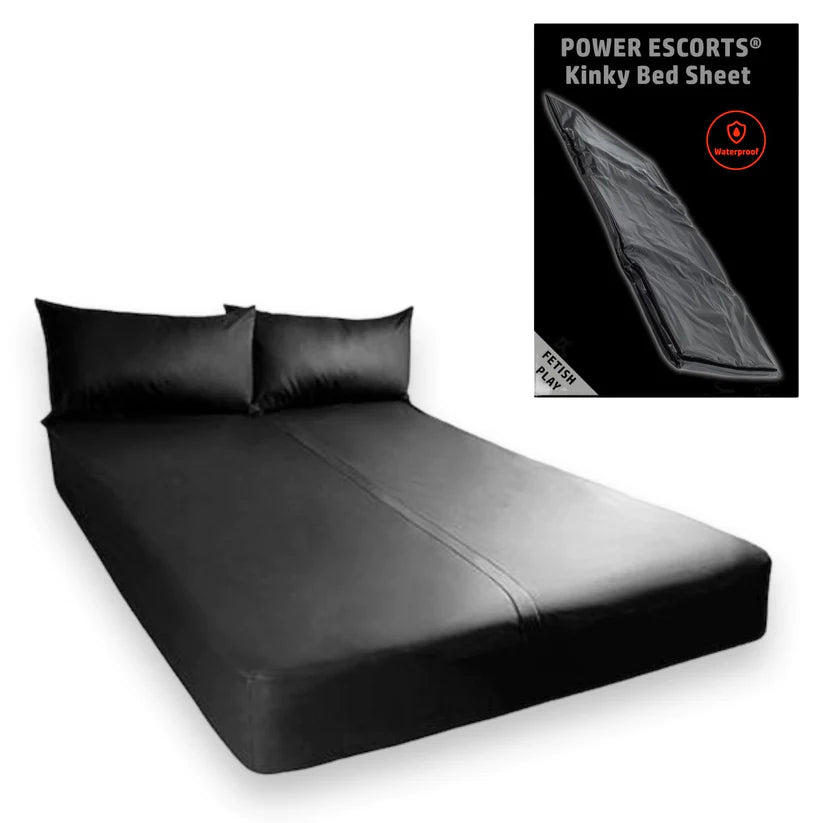 Power Escorts - BR190 - Kinky Bed Sheet - Donkerbruin & Zwart