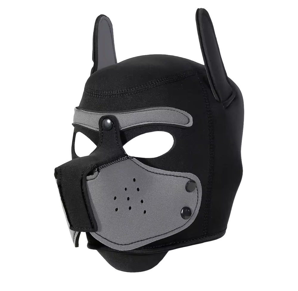 Puppy Play Hondenmasker - Grijs & Zwart