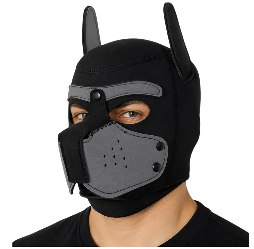 Puppy Play Hondenmasker - Grijs & Zwart