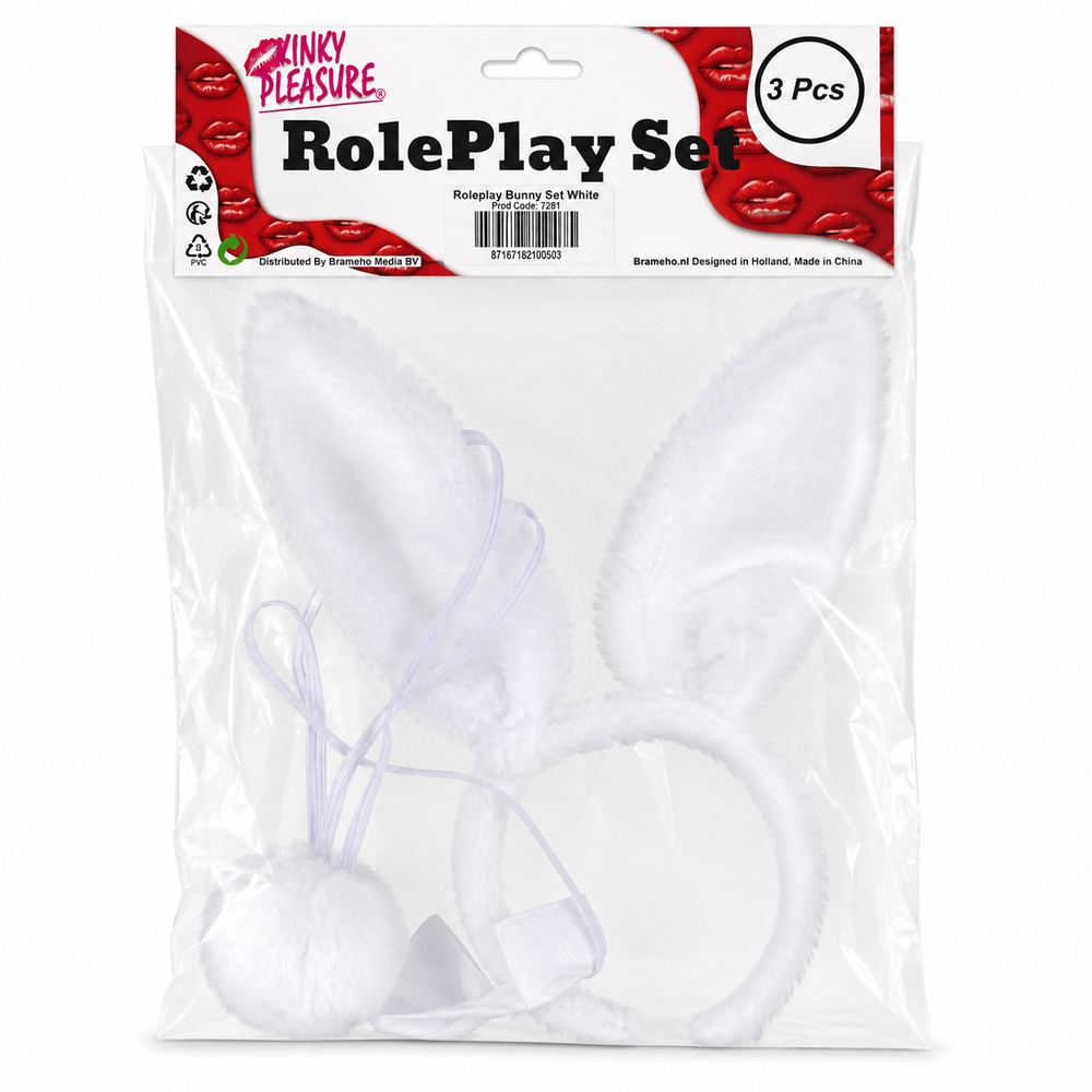 Bunny Rollenspel Set Wit - 3-Delige Kostuum Accessoire