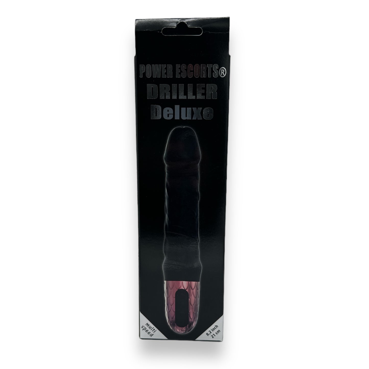 Power Escorts - BR318 - Driller De Luxe Black - 21 Cm / 8.2 Inch Fat Silicone Realistic Vibrator