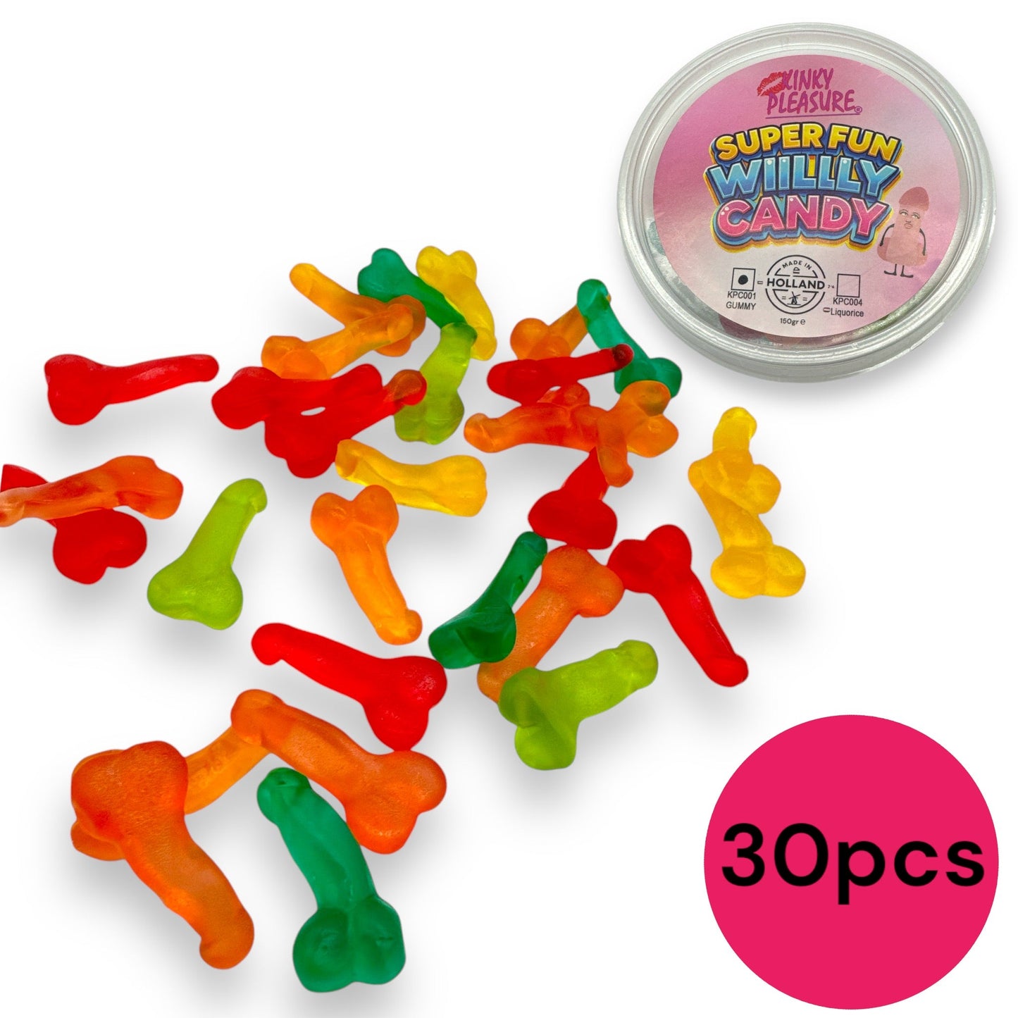 Kinky Pleasure - Mini Penis Snoepjes - 30 Stuks - Gummy - 150 Gram - kpc006