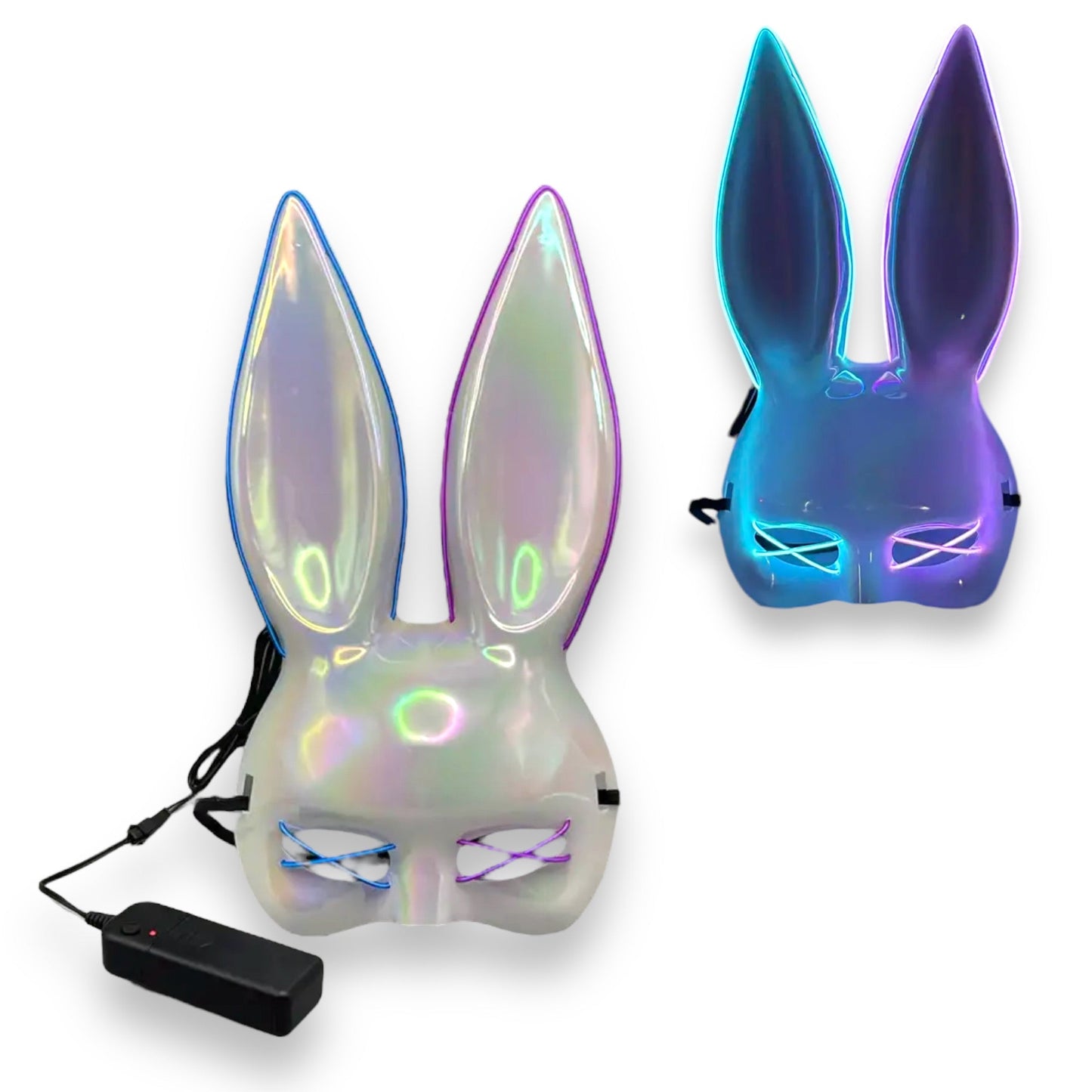 Kinky Pleasure - KP002 - Bunny Mask Deluxe - Met Lichten - 4 Kleuren