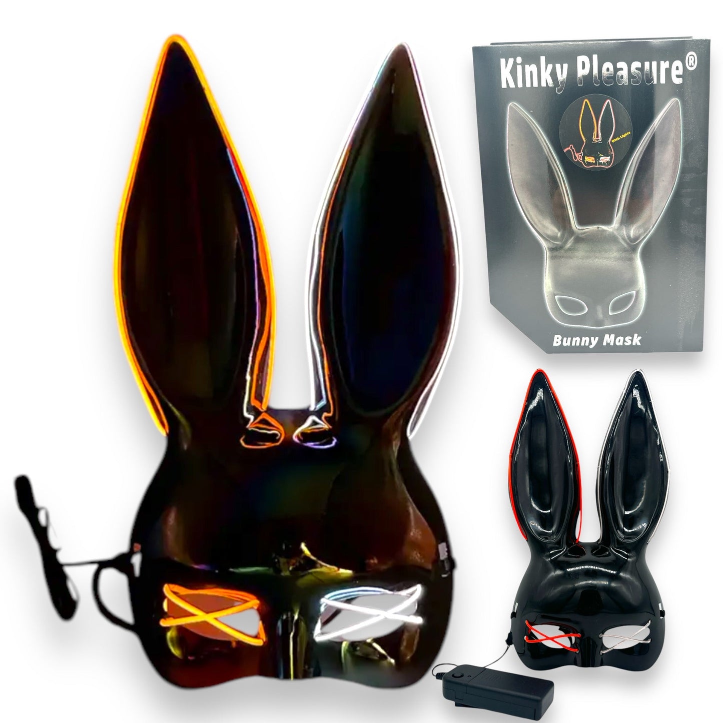 Kinky Pleasure - KP002 - Bunny Mask Deluxe - Met Lichten - 4 Kleuren