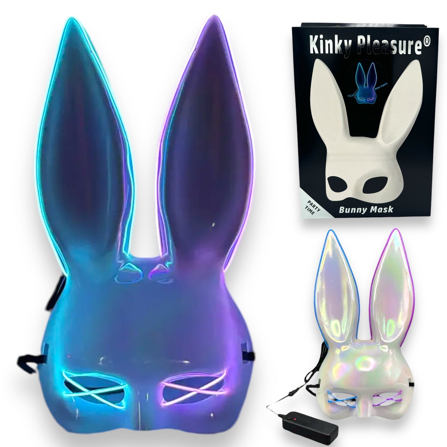 Kinky Pleasure - KP002 - Bunny Mask Deluxe - Met Lichten - 4 Kleuren