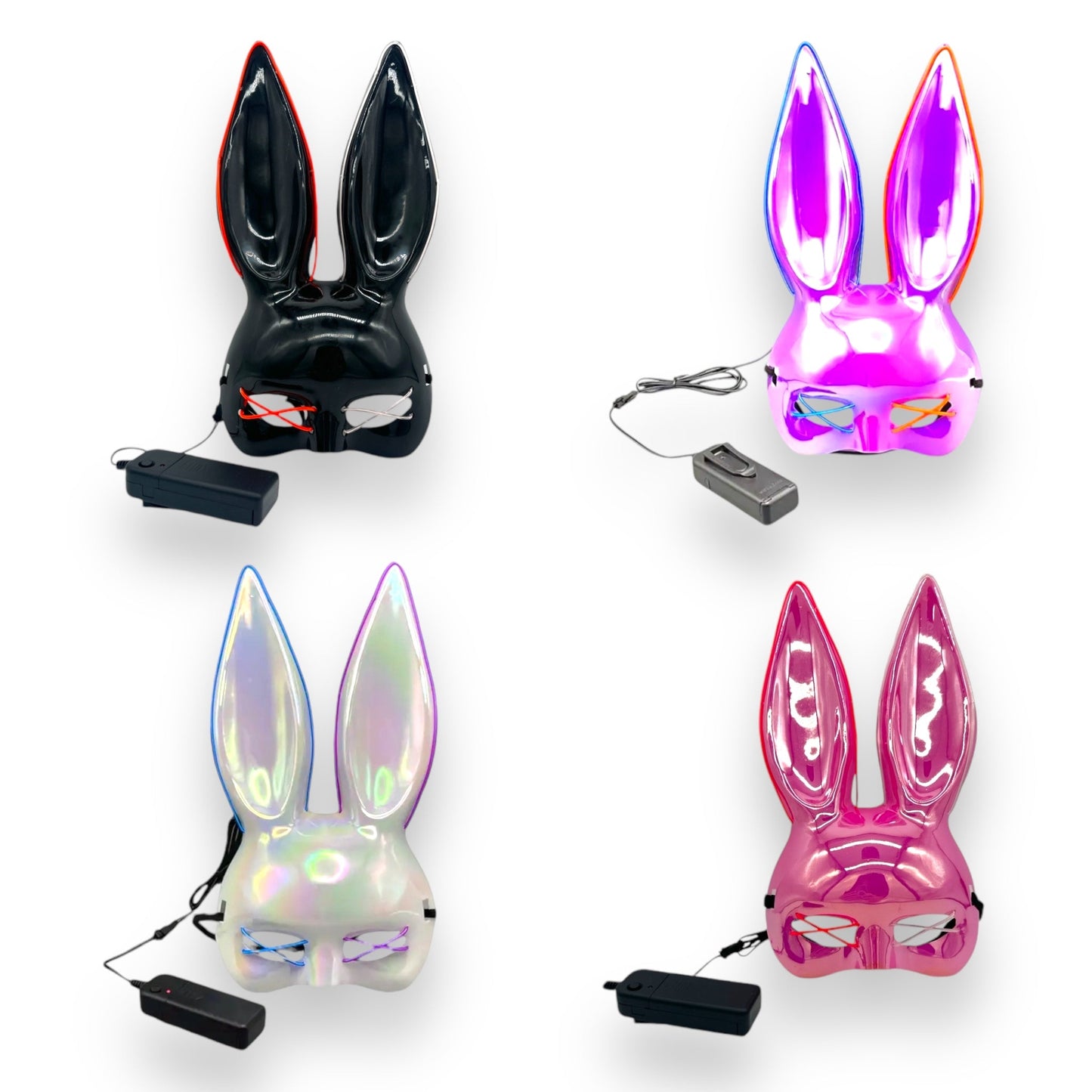 Kinky Pleasure - KP002 - Bunny Mask Deluxe - Met Lichten - 4 Kleuren