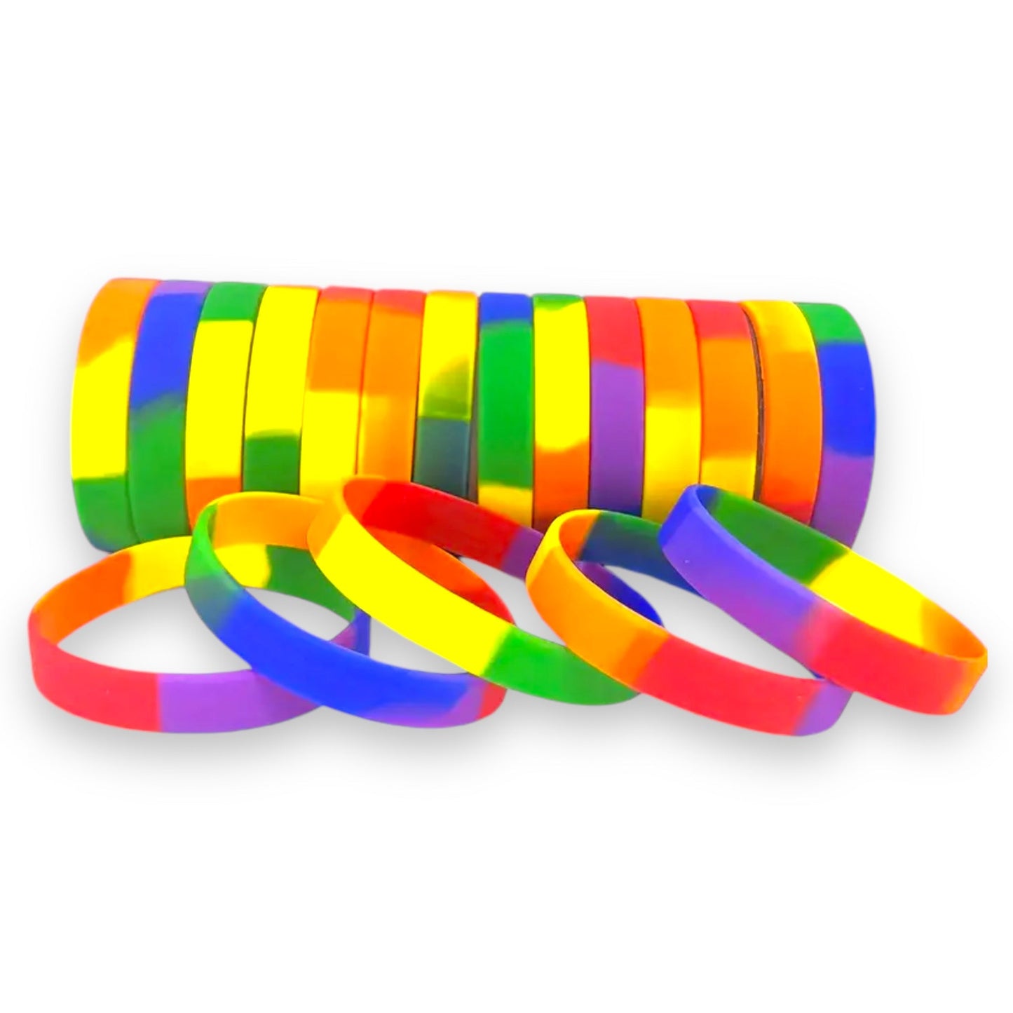 Regenboog Armband Rubber - 6 Stuks in 1 Verpakking