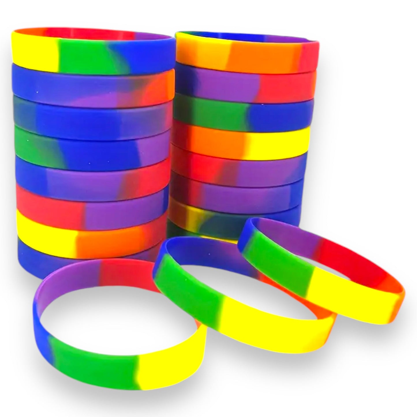 Regenboog Armband Rubber - 6 Stuks in 1 Verpakking