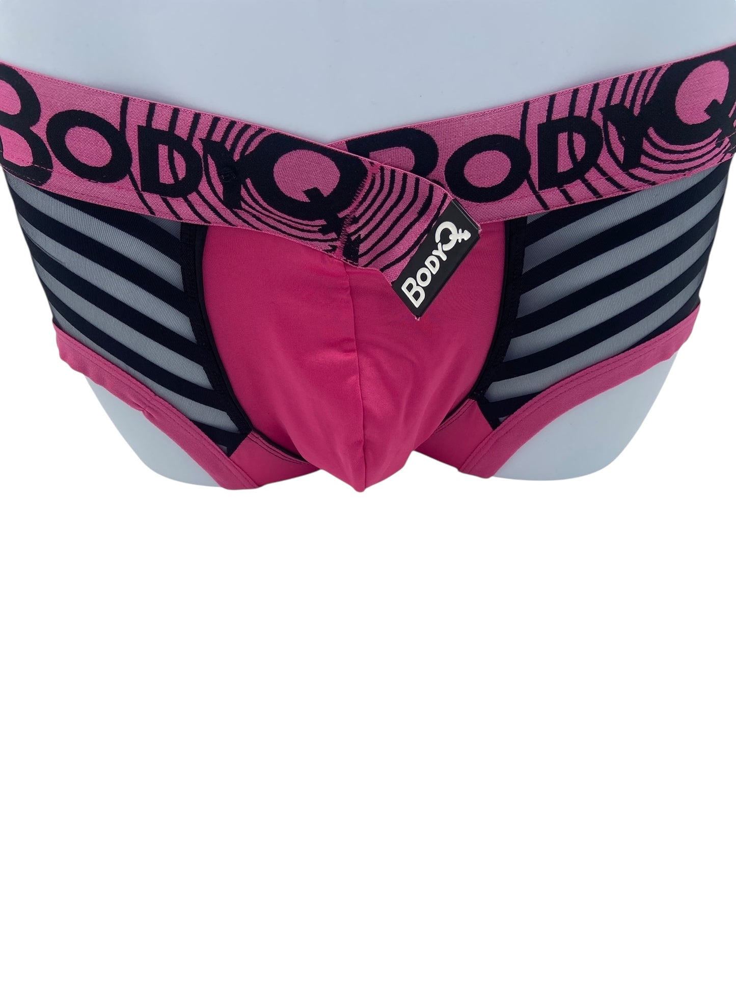 BodyQ Sexy Heren Boxershort – Roze met Net Zwart – Erotische Herenlingerie – Maten S t/m XL