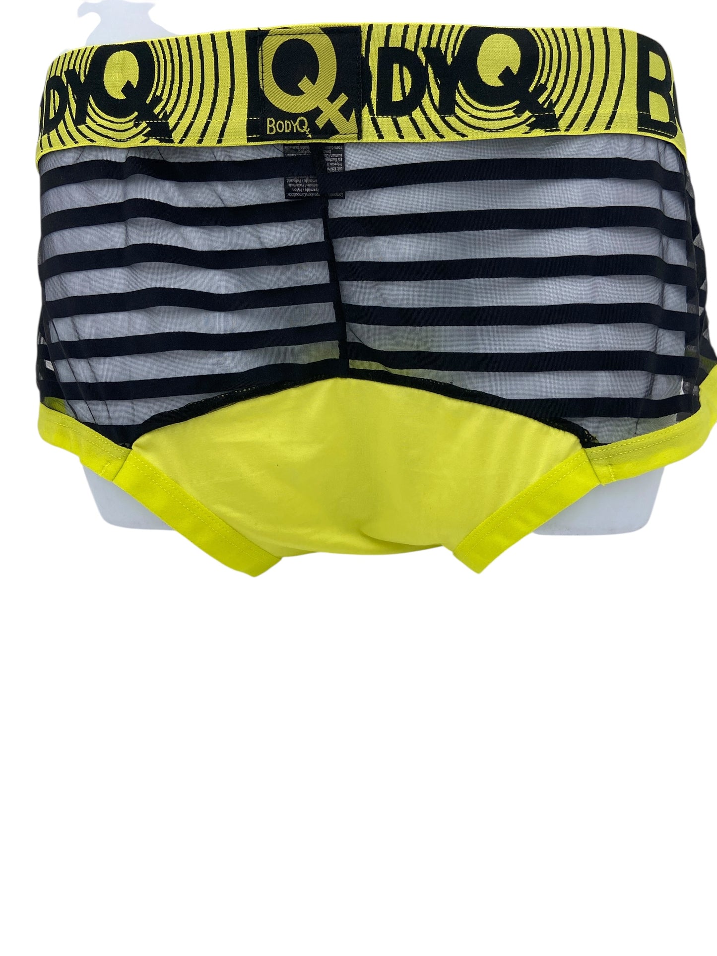 BodyQ Sexy Heren Boxershort – Geel met Net Zwart – Erotische Herenlingerie – Maten S t/m XL