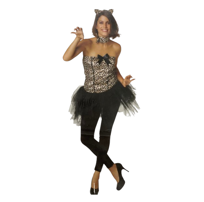 Kinky Kitty Dress – Strapless Jurkje met Staart, Diadeem & Strik Halsbandje