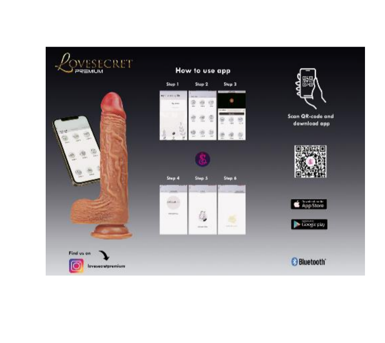 Lovesecret Premium – LS04 – Realistische Vibrator met Grote Ballen – App-Controlled & Verwarmd – Huidkleur