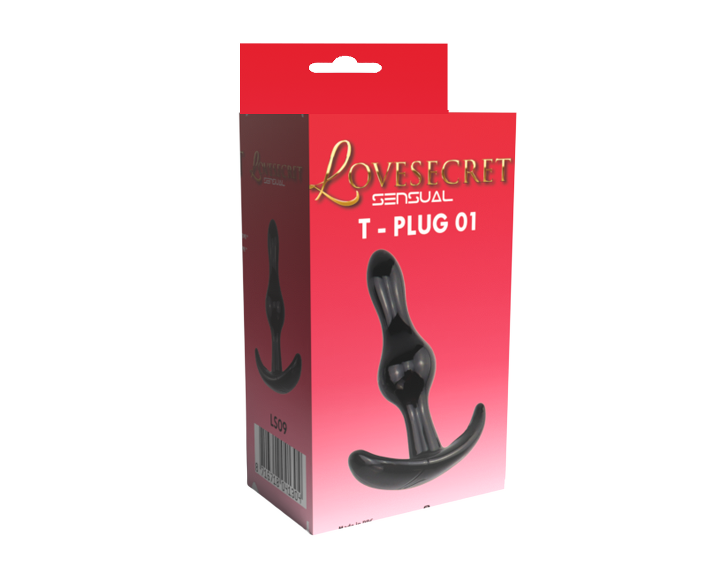 Lovesecret Sensual LS09 T-Plug 01 Zwart – Anal Plug – 8,5 cm – Zachte & Veilige TPE – Voor Beginners – T-vormige Basis