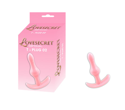 Lovesecret Sensual LS10 T-Plug 02 Roze – Anal Plug – 8,5 cm – Zachte & Veilige TPE – Voor Beginners – T-vormige Basis