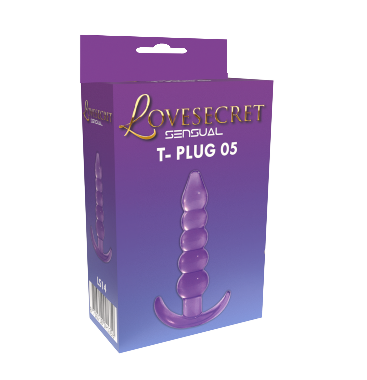 Lovesecret Sensual LS14 T-Plug 05 Paars – Anal Plug – 12 cm – Zachte & Veilige TPE – Voor Beginners – T-vormige Basis
