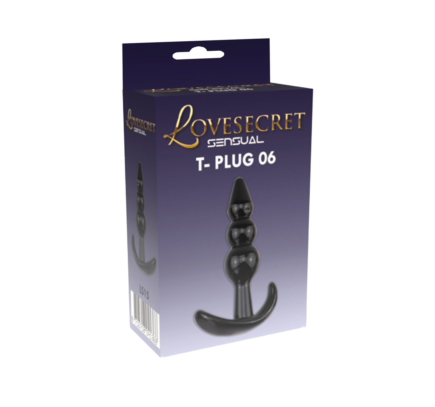 Lovesecret Sensual LS15 T-Plug 06 Zwart – Anal Plug – 9,3 cm – Zachte & Veilige TPE – Voor Beginners – T-vormige Basis