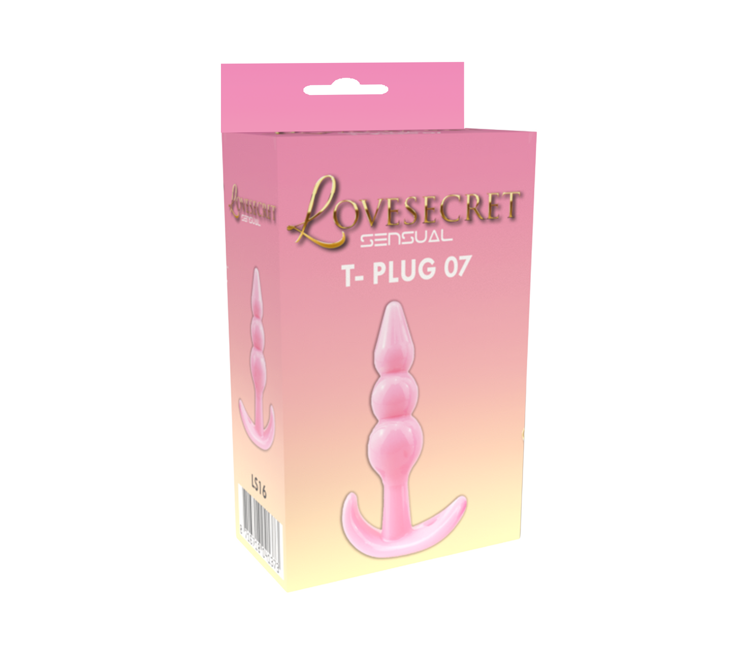 Lovesecret Sensual LS16 T-Plug 07 Roze – Anal Plug – 9,3 cm – Zachte & veilige  TPE – Voor Beginners – T-vormige Basis