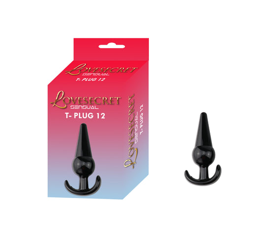 Lovesecret Sensual LS21 T-Plug 12 Zwart – 12,6 cm – Zachte & Veilige TPE Anal Plug – Voor Beginners & Halfgevorderden