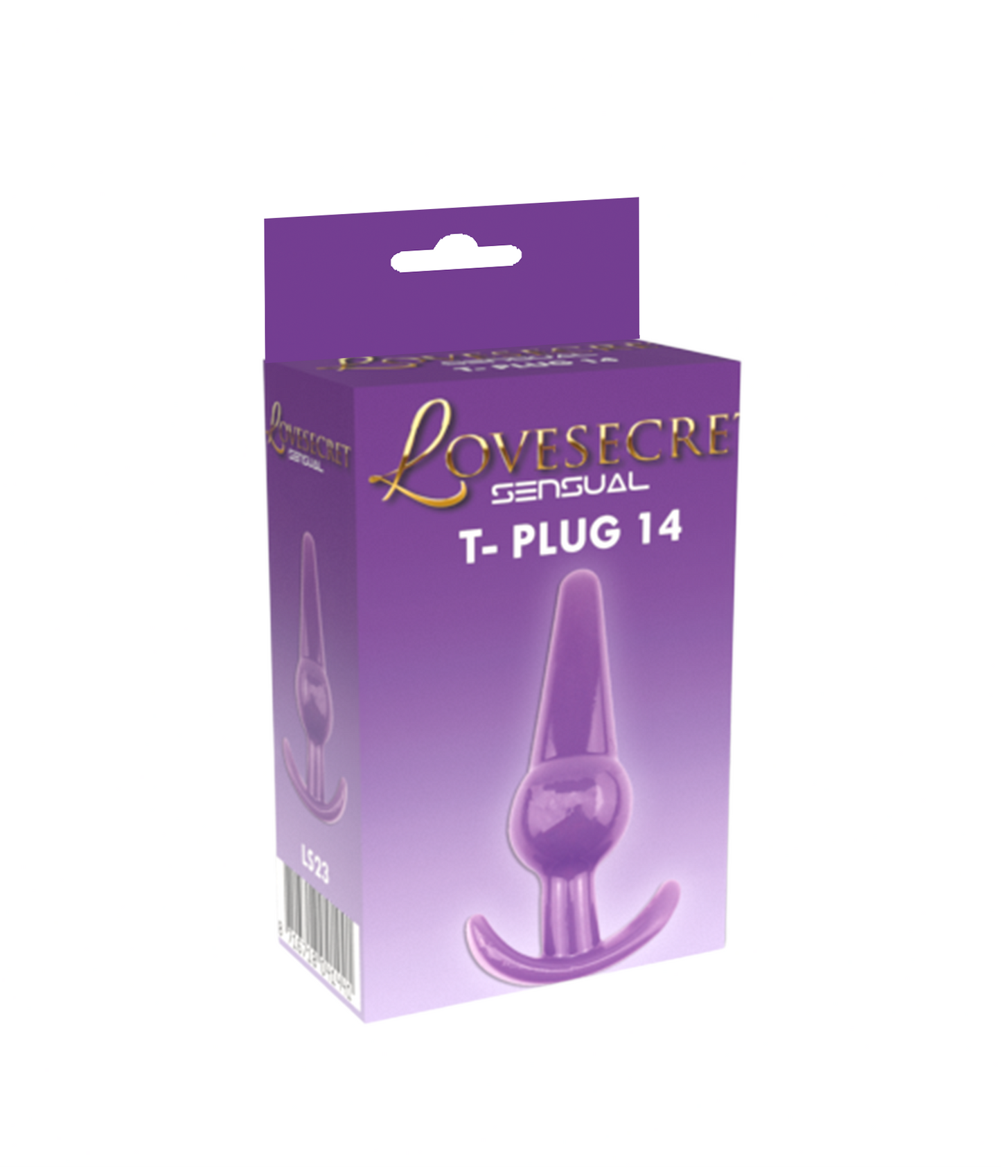 Lovesecret Sensual LS23 T-Plug 14 Paars – 12,6 cm – Zachte & Veilige TPE Anal Plug – Voor Beginners & Halfgevorderden