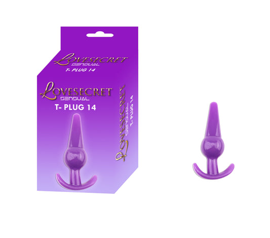 Lovesecret Sensual LS23 T-Plug 14 Paars – 12,6 cm – Zachte & Veilige TPE Anal Plug – Voor Beginners & Halfgevorderden