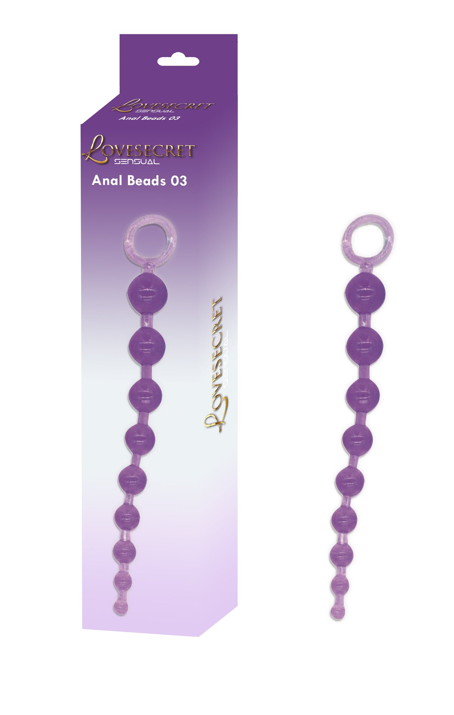 Lovesecret Sensual LS26 Anal Beads Paars – 30 cm – Flexibele Silicone Anaalketting – Max Ø 3,5 cm – Voor Beginners & Gevorderden