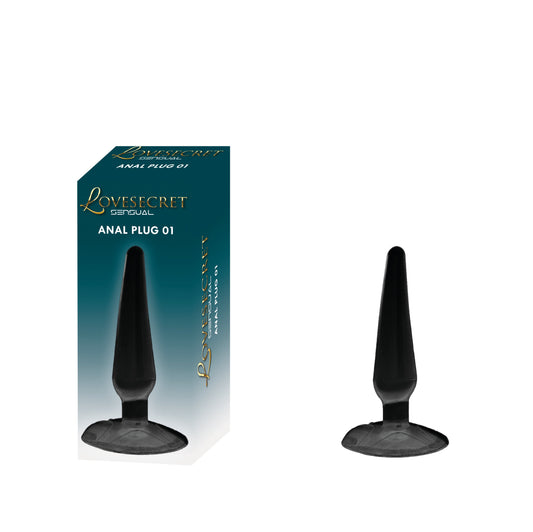 Lovesecret Sensual LS27 Anal Plug 01 Zwart – 11 cm – TPE Anal Plug met Zuignap – Veilig & Comfortabel – Voor Beginners en Gevorderden
