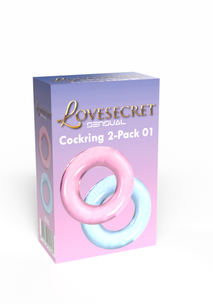 Lovesecret Sensual – LS35 – Cockring 2-Pack 01 (Pink & Blue)
