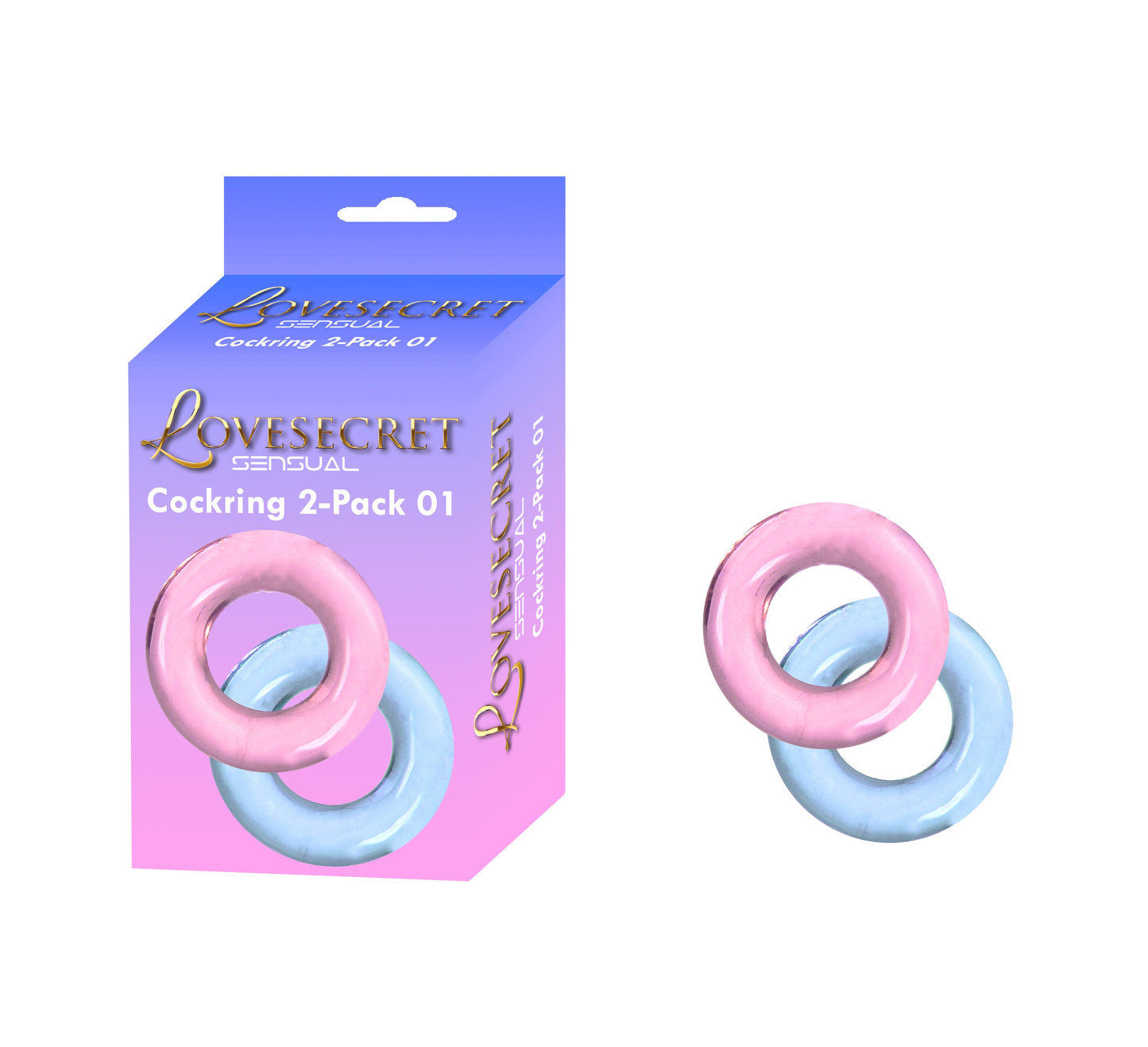 Lovesecret Sensual – LS35 – Cockring 2-Pack 01 (Pink & Blue)