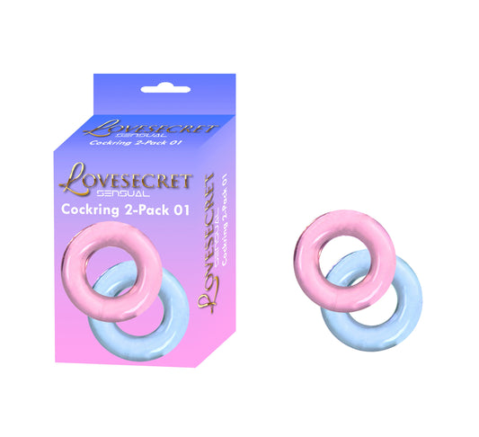 Lovesecret Sensual – LS35 – Cockring 2-Pack 01 (Pink & Blue)