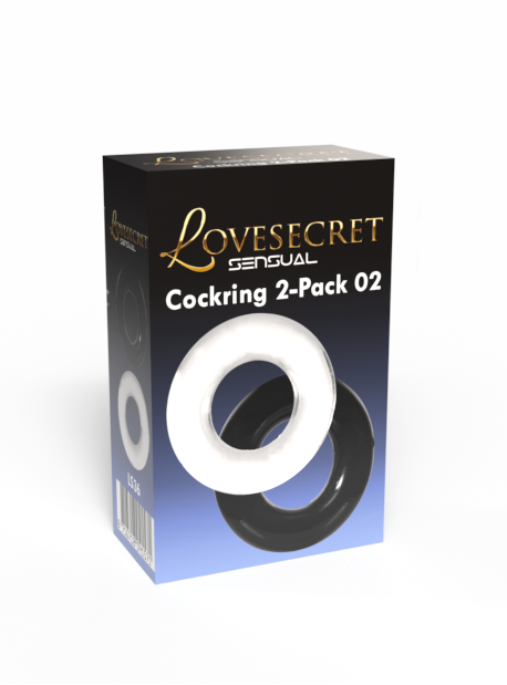 Lovesecret Sensual – LS36 – Cockring 2-Pack 02 (Clear & Black)