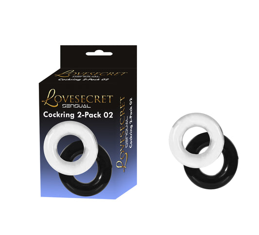Lovesecret Sensual – LS36 – Cockring 2-Pack 02 (Clear & Black)