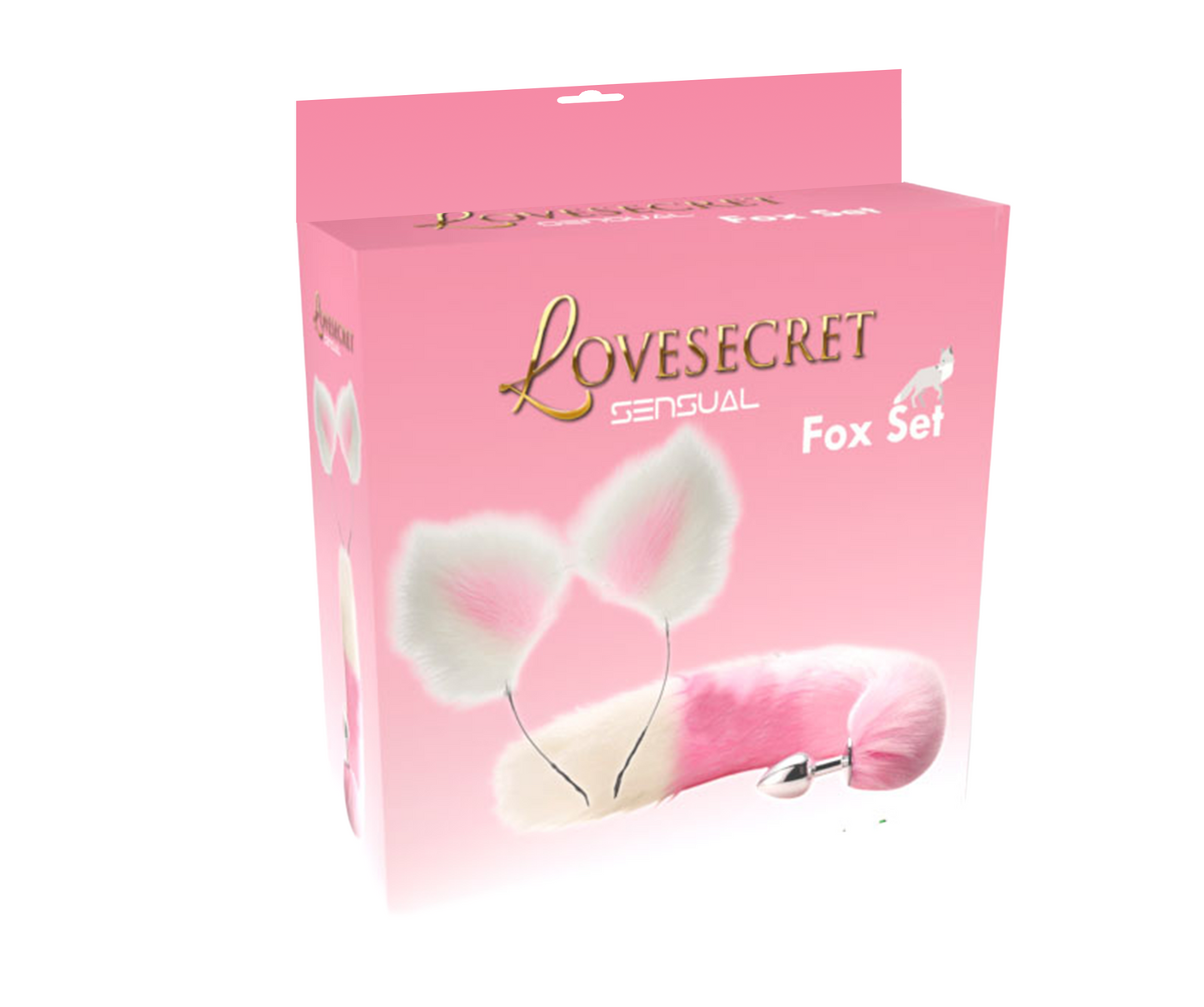 Lovesecret Sensual – LS47 Fox Set Pink / White – Fox Tail Plug & Fox Ears Gift Box