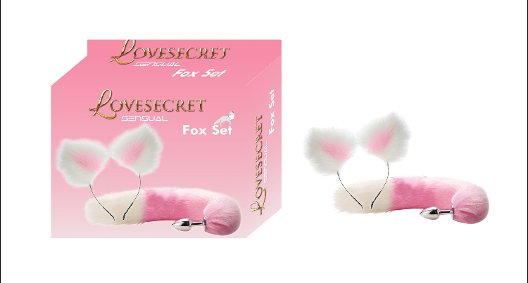 Lovesecret Sensual – LS47 Fox Set Pink / White – Fox Tail Plug & Fox Ears Gift Box